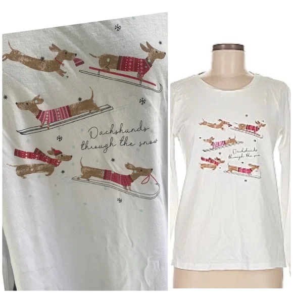 🎄 🐶 NWT JCREW Dachshund Graphic Tee - Picture 9 of 13